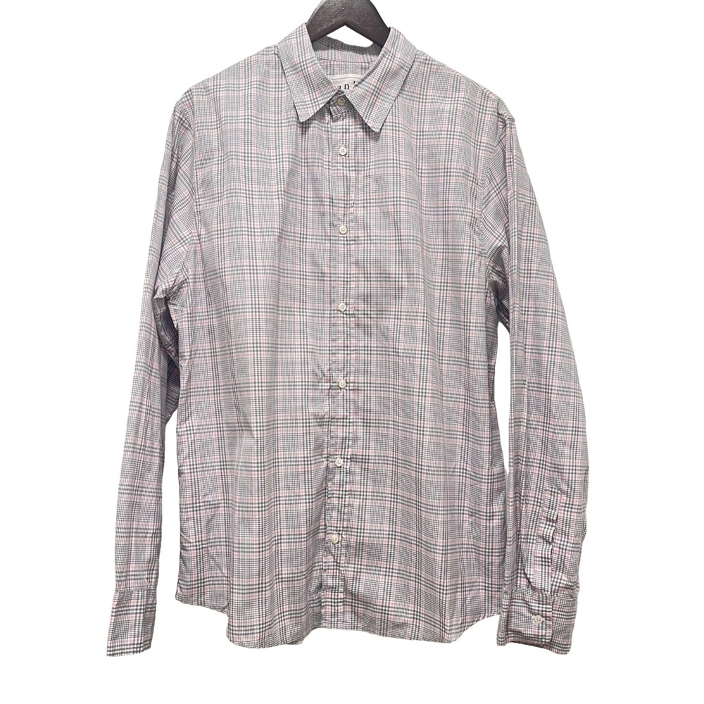 Frank & Eileen Paul Long Sleeve Button Down Pink Gray Plaid Shirt Size X-Large